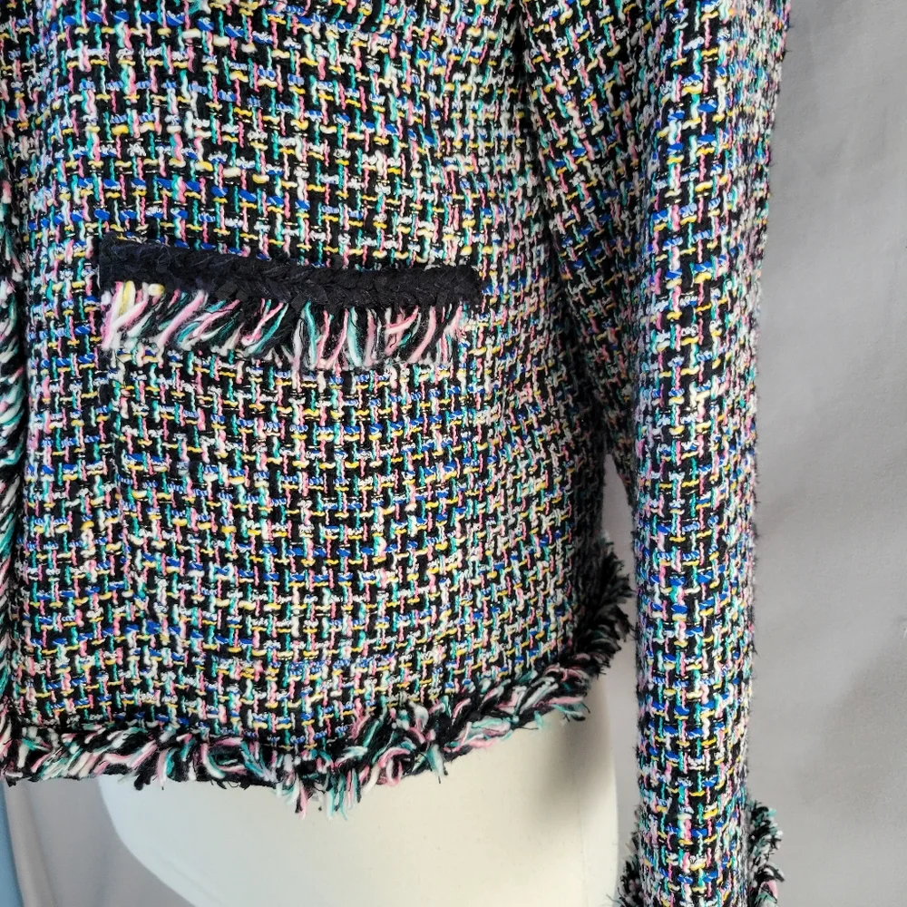 J. Crew Metallic Tweed Lady Jacket Blazer Rainbow Multicolor Black 8 - Picture 10 of 16